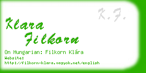klara filkorn business card